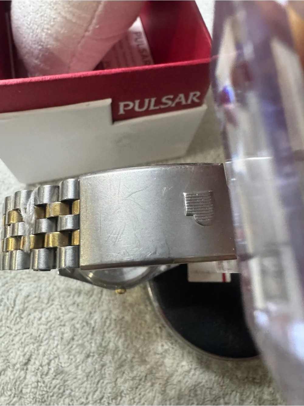 Pulsar Two-Tone Gold and Silver Analog-Digital Alarm Watch